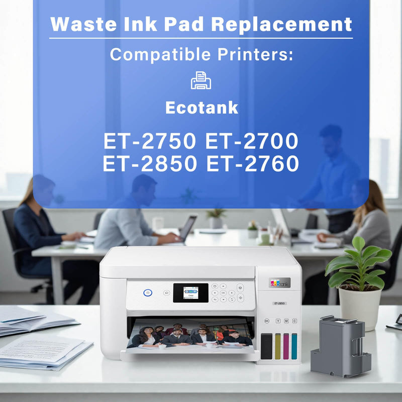 [Australia - AusPower] - Waste Ink Pad Replacement with Reset Software for Ecotank ET-2850 ET-2760 ET-2750 ET-2700 ET2850 ET2760 ET2750 ET2700 2850 2760 2750 2700 Printer, Maintenance Box with Reset Software 