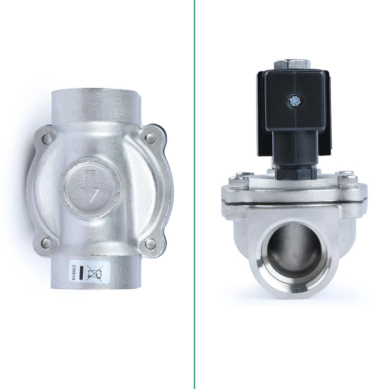 [Australia - AusPower] - U.S. Solid 3/4" Stainless Steel Solenoid Valve - 12V DC, Normally Closed, 145 PSI Electric Valve for Water, Air, Diesel 0.75 Inch 