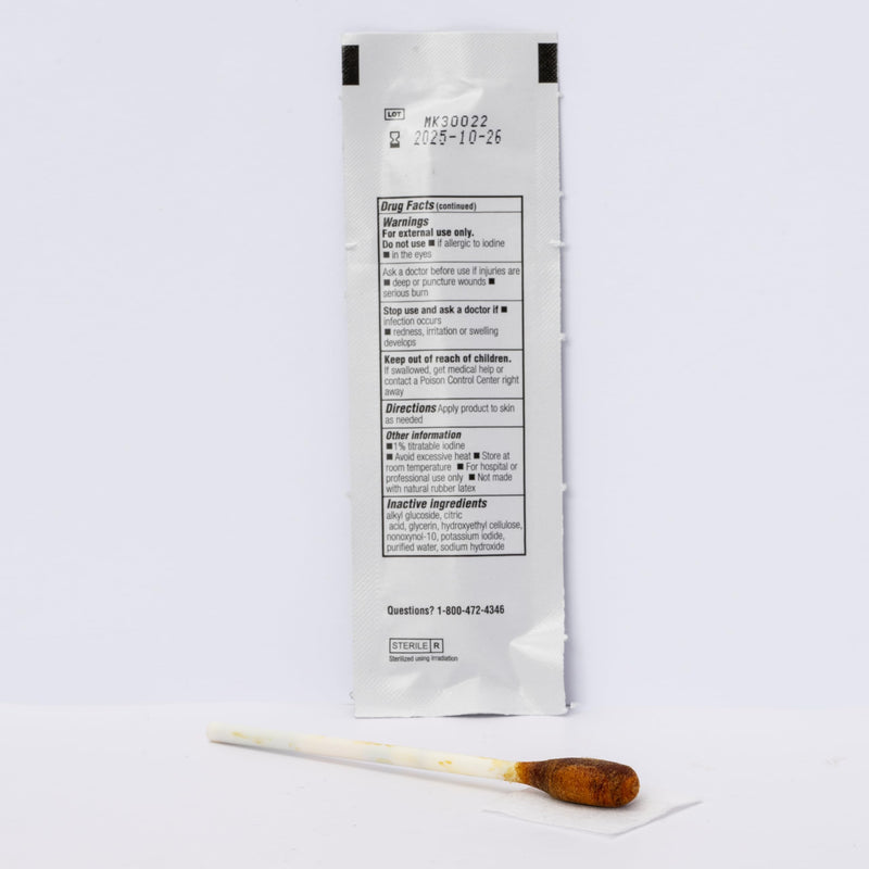 [Australia - AusPower] - Prep Povidone-Iodine Swabsticks 1's- Individually Packed, Sterile, Antiseptic for Skin Preparation, 10% Povidone-Iodine- 25/BX 