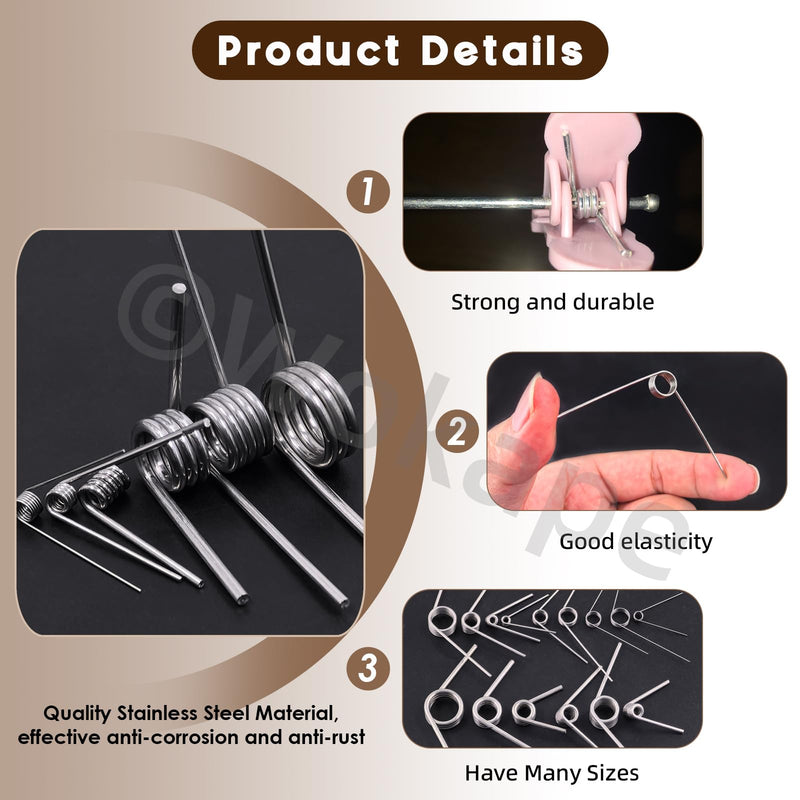 [Australia - AusPower] - 45pcs 15 Sizes Stainless Steel Tiny Torsion Spring Set, 0.5/1 /1.5/2 /2.5mm Wire Diameter 45°& 90°& 120°Torsion Spring for Woodworking Maintenance and DIY 