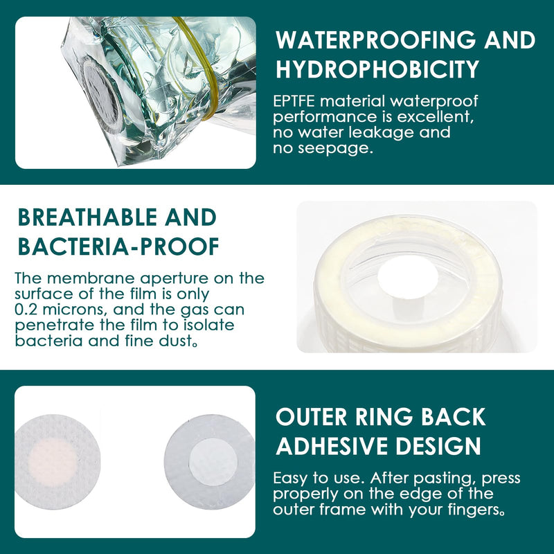 [Australia - AusPower] - 64 Pieces 20mm Synthetic Paper Self Adhesive Filter Discs Water Resistant Dustproof Breathable Mushroom Growing 