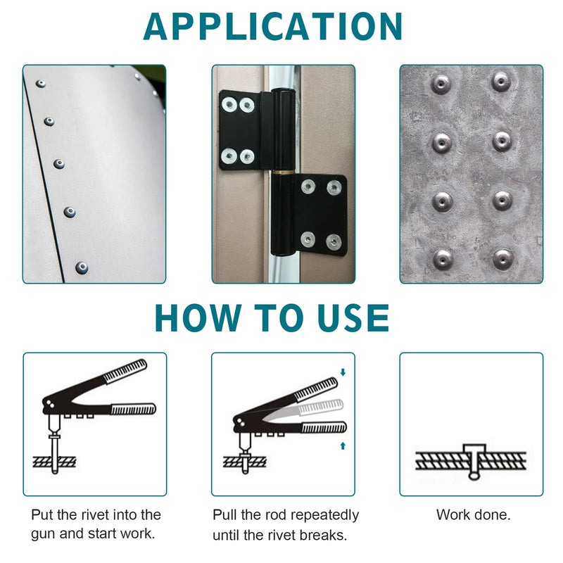 Pop Rivets Assortment Kit - 200 Pcs Aluminum Blind Rivets,8 Sizes