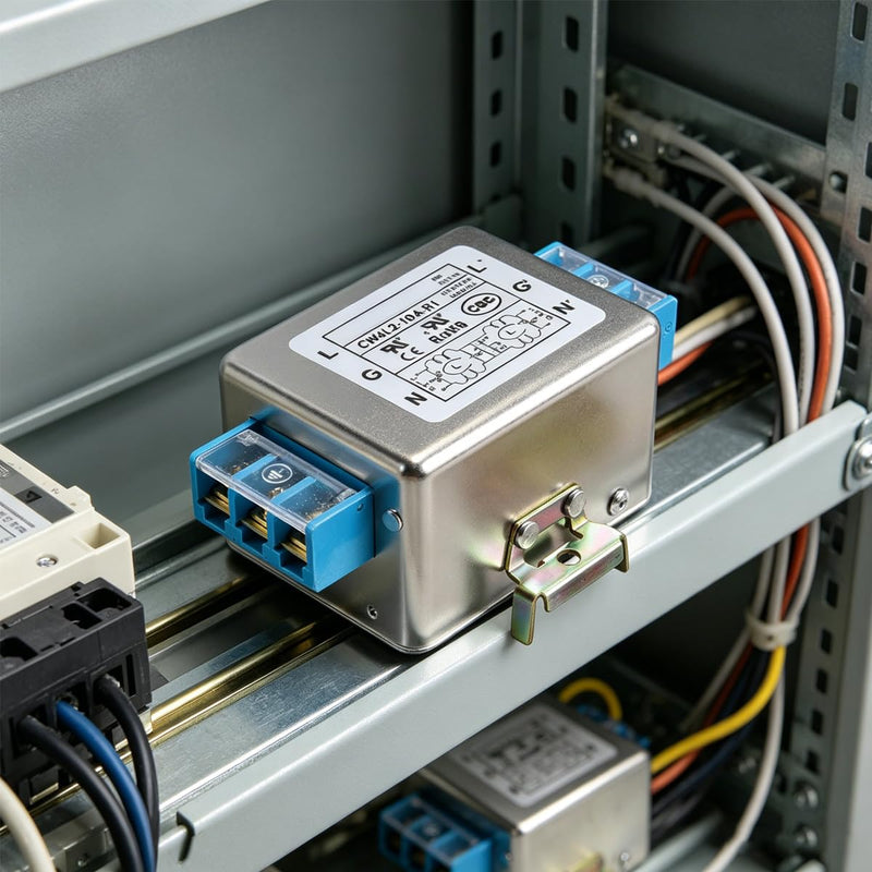 CW4L2-10A-S EMI Filter, 10A 50/60Hz 230V Single Phase Filter, for Suppressing Continuous Intermittent Pulse Intermittent Impulse Interference