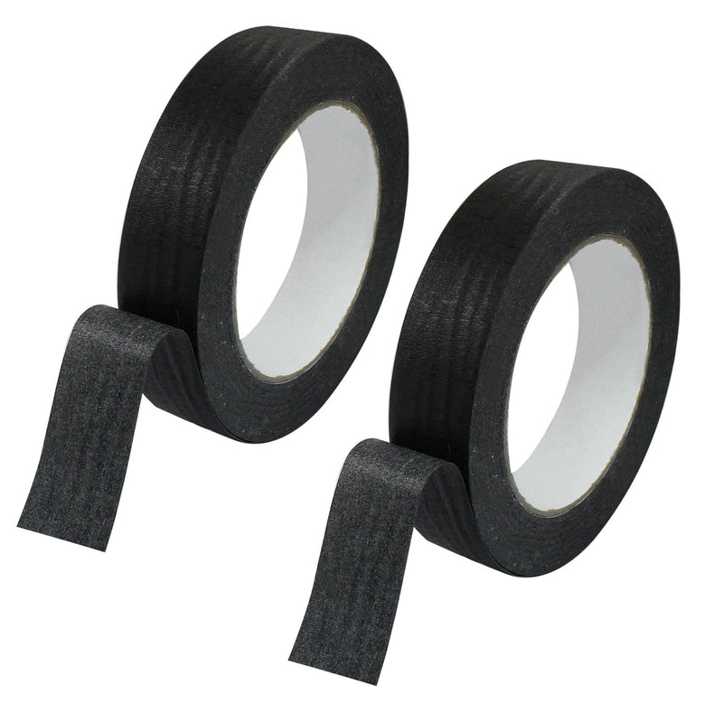 2 Rolls Black Masking Tape, 1" x 55 Yards Medium High Tack Masking Tapes, All Purpose Label Tape for Painting, DIY, Home, School, Office, Labeling and Crafts