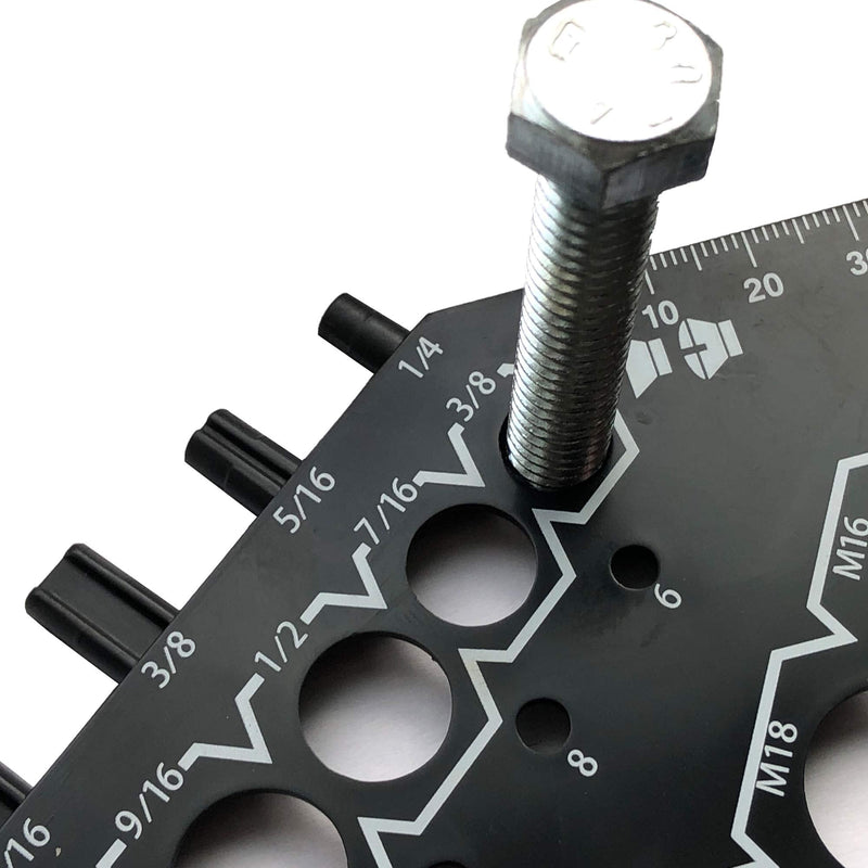 [Australia - AusPower] - Nut Bolt & Screw - Thread Gauge. 27 Size Measurements, Measures Thread Sizes, Bolt Lengths in Both inches & Metric Sizes. (1) 1 