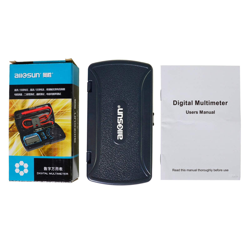 [Australia - AusPower] - ALLOSUN Digital Multimeter Pocket Size DC AC Voltage Current Tester NCV Ohm Capacitance Frequency Diode and Continuity Test Auto Range (EM3085A (Upgraded)) 