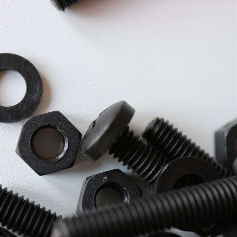[Australia - AusPower] - 20 x Black Pan Head Screws Polypropylene (PP) Plastic Nuts and Bolts, M6 x 40mm, Washers, (15/64 x 1 37/64 in) 