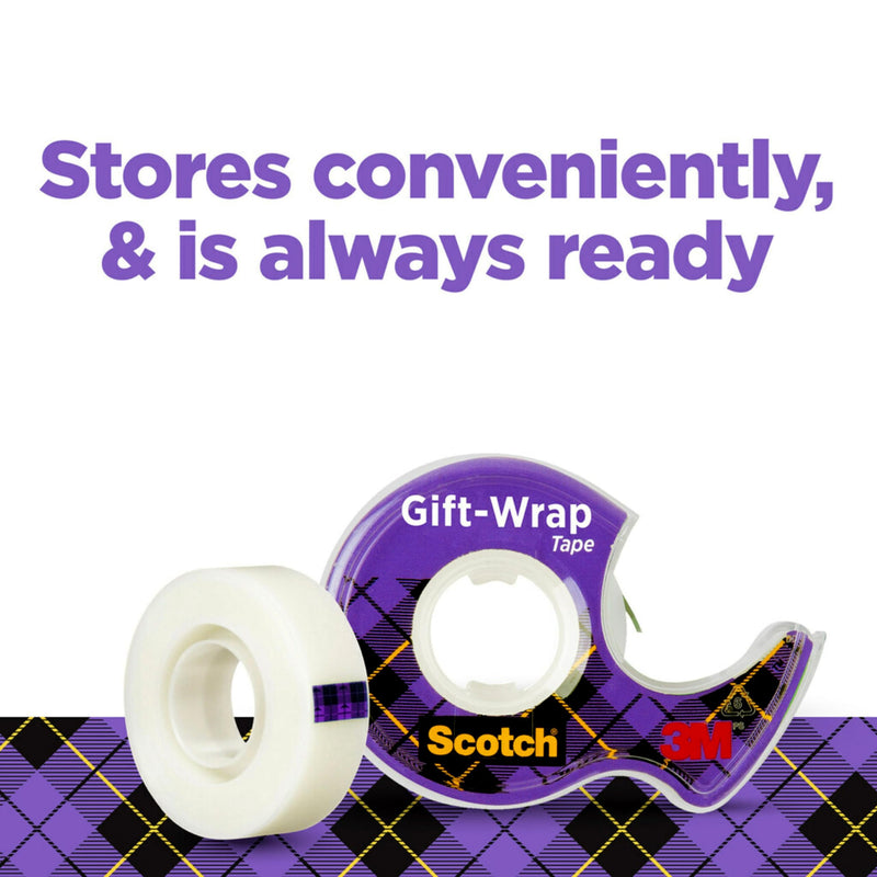 Scotch Gift-Wrap Tape, 2 Rolls, The Go-to Tape for Holiday Gift Wrapping, 3/4 x 600 Inches, Dispensered (15DM-2)