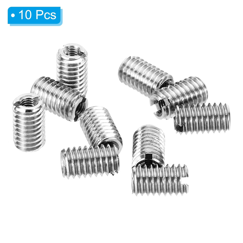 [Australia - AusPower] - PATIKIL Thread Adapters Sleeve Reducing Nut, 10 Pcs M6*1 Male to M3*0.5 Female Repairing Insert Nut Screw Reducer Conversion Stainless Steel Fastener 10mm M3xM6x10mm 