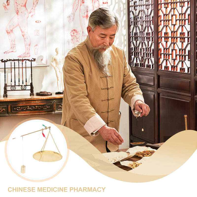 [Australia - AusPower] - BESTOYARD Mini Vintage Copper Scale Handheld Gram Scale 500G Capacity Portable Traditional Chinese Medicine for Herbs Tea Jewelry Dried Fruits 