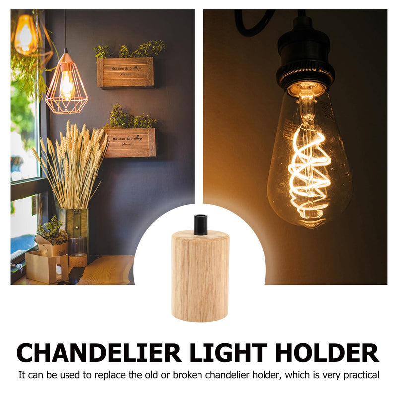 Didiseaon Wooden Lamp Holder Vintage Lamp Base Made of Wood and Plastic Durable Stable Install for DIY Pendant Light Living Room Bedroom