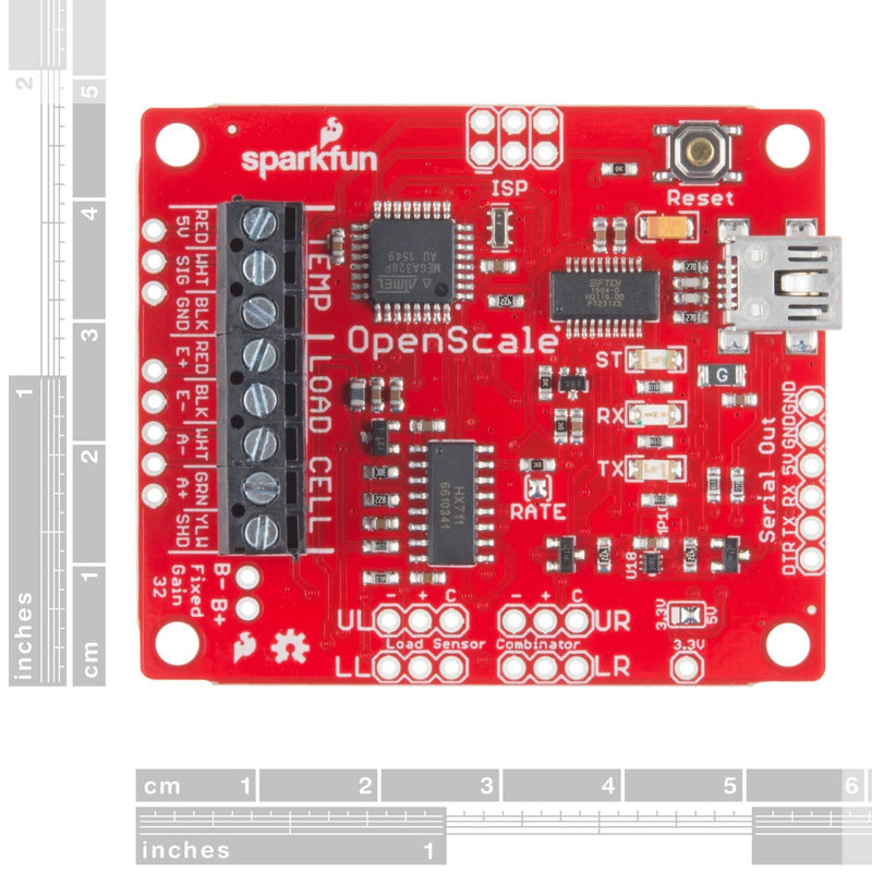 [Australia - AusPower] - SparkFun OpenScale Simple-to-use Open Source Solution for Measuring Weight and Temperature Includes HX711 24-bit ADC for weigh Scales TMP102 FT231 with mini USB, for USB to Serial Connection 