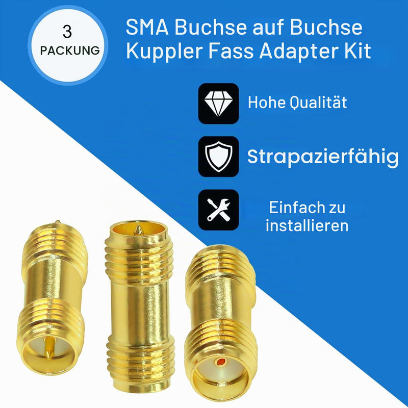 TUOLNK SMA Female to RP SMA Female RF Connector Kit RF Connector Converter for Antenna Radio Pack of 3