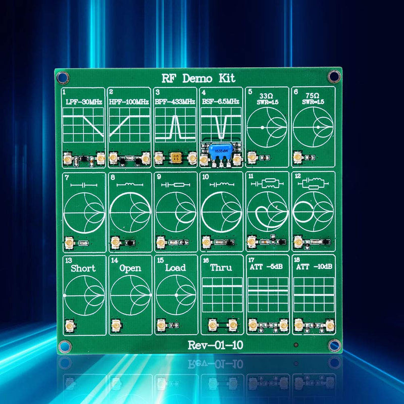 Frequency Test Board RF Demo Kit Card NanoVNA RF Test Module Vector Network Analyzer Board Filter/Attenuation Module 18 Function Modules