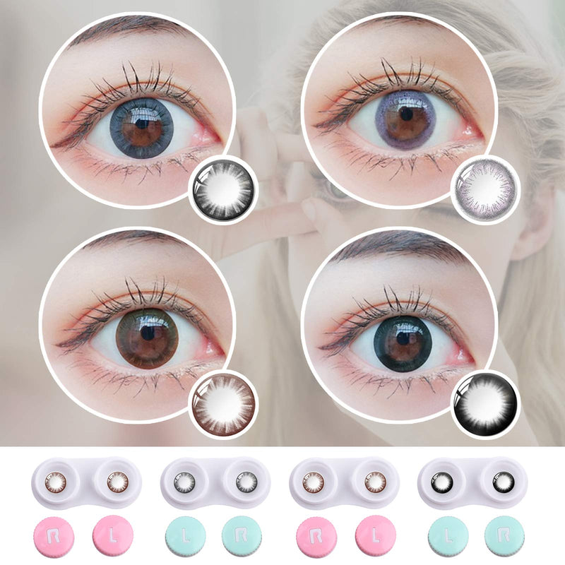 [Australia - AusPower] - Contact Lens Case，Portable Travel Contact Lens Box with Mirror Tweezers Remover Tool Solution Bottle for Travel & Home D-Rose Gold 