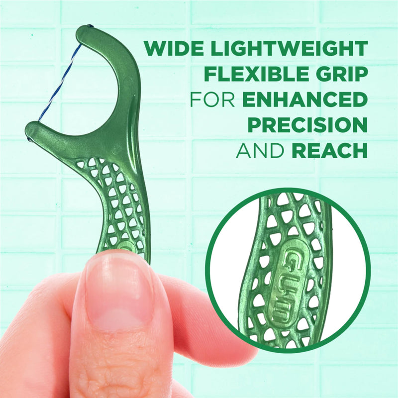 [Australia - AusPower] - GUM Twisted Mint Floss Picks - Twisted Threads, Shred-Resistant Floss, Easy Grip Handle, 150 Count (Pack of 1) 150 Foot (Pack of 1) 