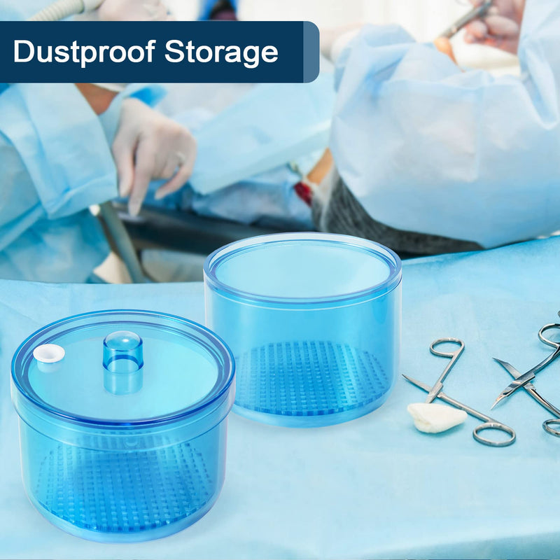 [Australia - AusPower] - Annhua Dental Bur Holder Cleaner Burs Soak Box with Strainer for Burs Cleaning, Soaking - Blue 