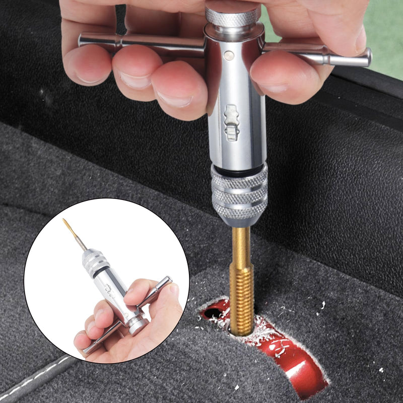 [Australia - AusPower] - Habwea 5 Piece Tap Set, M3 M4 M5 M6 M8 HSS Thread Milling T Handle Ratchet Tap Holder Key (Tap Wrench Set Golden) Tap Wrench Set-golden 