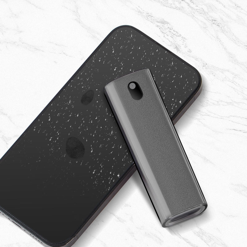 [Australia - AusPower] - YTT Screen Cleaner, All-in-One Spray & Wipe Cleaner, with Transparent Protective Shell for All Phones, Laptop and Tablet Screens (Gray) Gray 