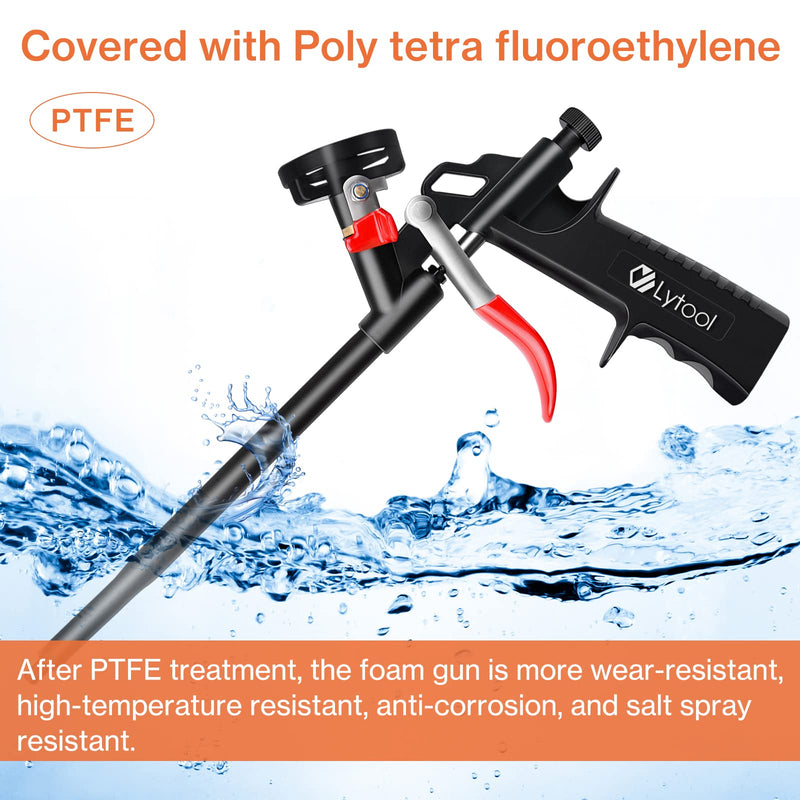 [Australia - AusPower] - Foam Gun, Lytool Expanding Foam Gun, Professional Foaming Gun Insulation Spray Application Applicator Caulking Gun for Filling, Sealing 