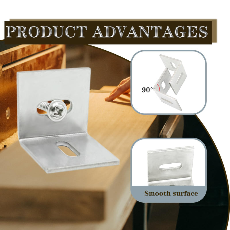 [Australia - AusPower] - Table Top Fasteners,20 Pack Z Clips for Table Tops Included 60 pcs Screws,Adjustable Corner Braces for Wood Table Tops,Which L Brackets Use on Wood Table as Countertop Fasteners 