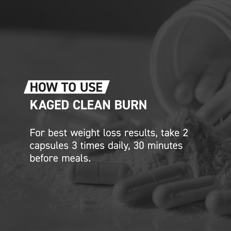[Australia - AusPower] - Kaged Clean Burn Capsules | Unflavored | Thermogenic Weight Management | Boost Metabolism | Stimulant & Caffeine Free | Supplements for Men & Women | 90 Servings 