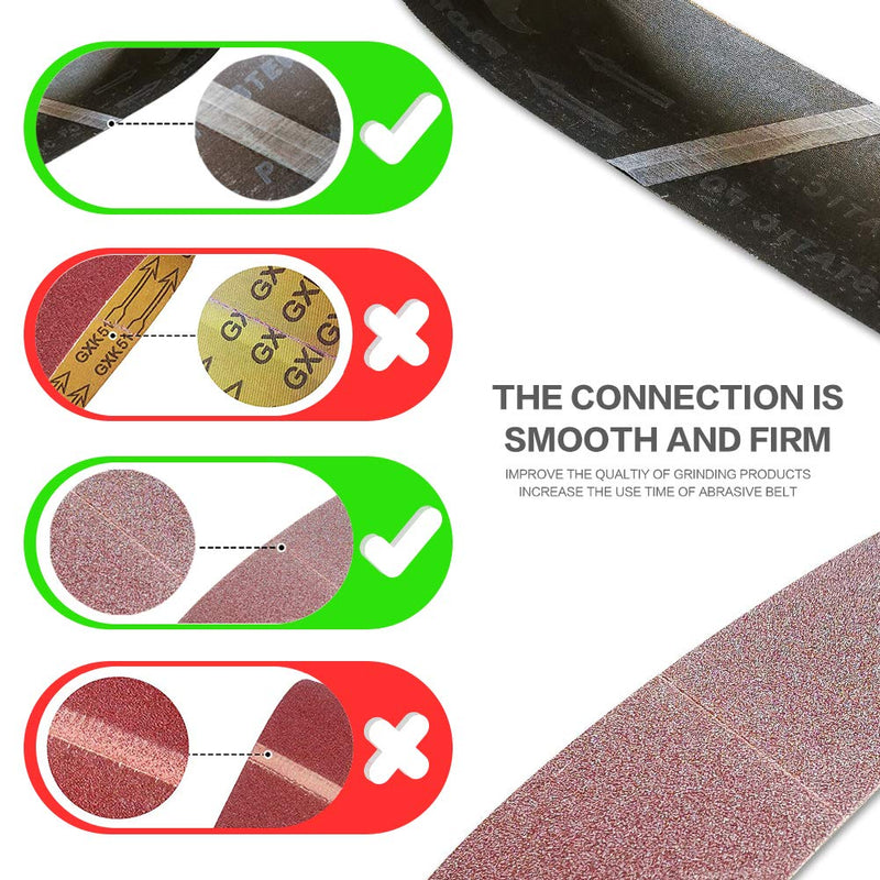 [Australia - AusPower] - 3 x 21 Inch 80 Grit Sanding Belt | Premium Aluminum Oxide Sanding Belt | Premium Sander Sandpaper  12 Pack 