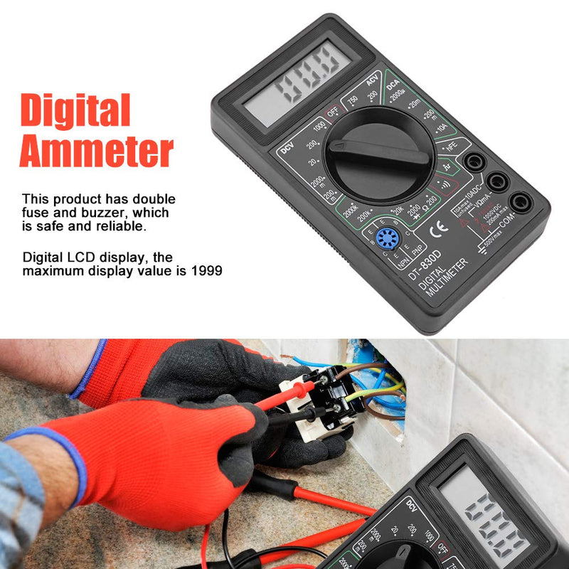 [Australia - AusPower] - Digital Multimeter Tester, Volt DT830D Digital Multimeter Autoranging, Continuity Measurement for Transistor Testing Buzzer Measurement Diode Testing 