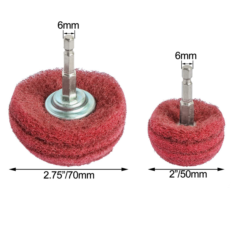 [Australia - AusPower] - 6PCS Non Woven Abrasive Buffing Polishing Wheel Drill Attachment Set,Scouring Pads Power Scrubber Cleaning Kit, Power-Operated Abrasive Wheels? Green red Gray) 1/4 Shank 
