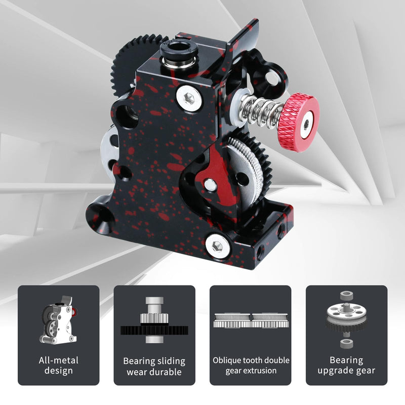 3D Printer Extruder Helical Tooth Large Gear POM Drive,Ender 3 v2 Extruder Gear Camouflage All Metals Parts Wear-Resistant Drive Wheel, Compatible with Ender 3/Pro/V2 3D Printer-with Motor