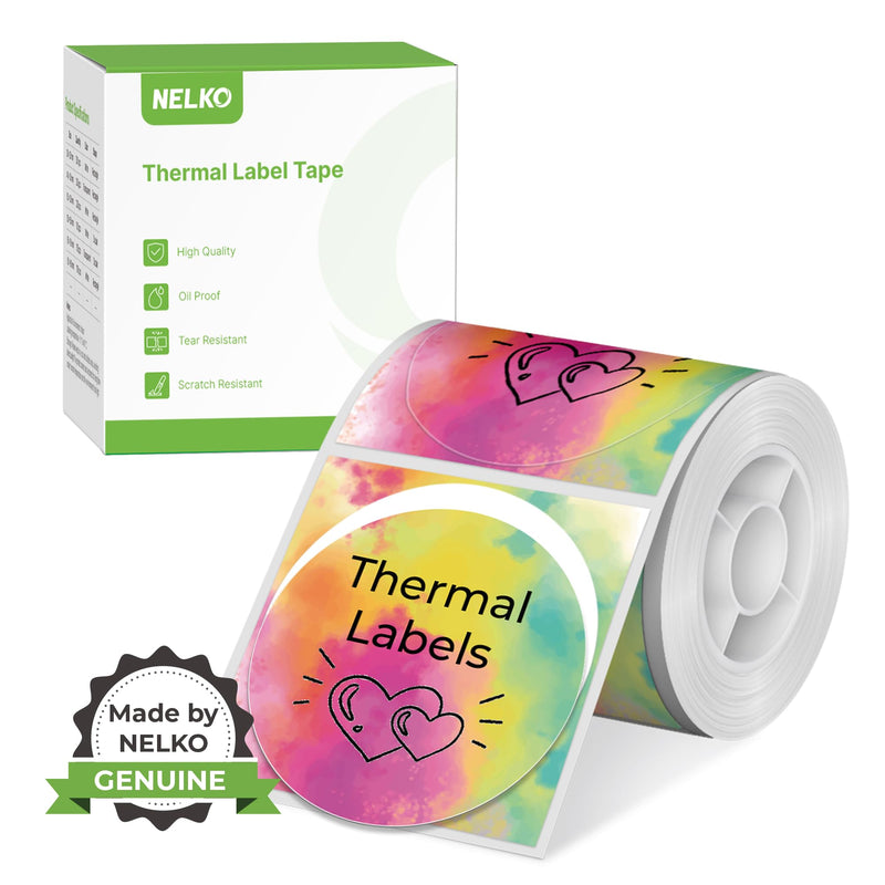 Thermal Labels for Nelko PM220 Label Maker, 2 inch (50mm) Round Thermal Label, Waterproof, Multi-Purpose Label Tape, 1 Roll of 150 Self-Adhesive Thermal Paper (Gradient Color) Gradient Color