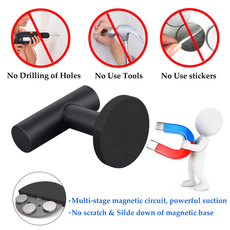 [Australia - AusPower] - ULIBERMAGNET Strong Magnetic Coat Hooks,Heavy Duty Rubber Coated Magnets Hook for Metal,Door,Grill,Refrigerator, Locker,Neodymium Magnet Hook for Towel,Coat,Bag,Umbrella 2PCS 1.69inch Magnetic Coat Hooks 