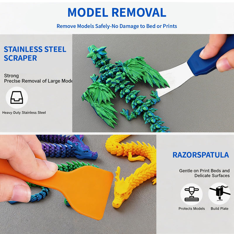 [Australia - AusPower] - 52Pcs 3D Printer Tool Kit Includes a Scraper, Nozzle Cleaning Needle, deburring Tool, File, Wire Cutters, and Brushes Maintenance kit for All FDM/SLA 3D Printing DIY Model Enthusiasts 