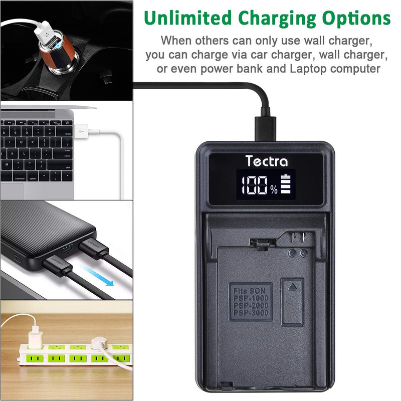 [Australia - AusPower] - 2400mAH Battery + LED USB Charger for Sony PSP 3000 / PSP Slim 2000 PSP-S110 Console, PSP-2001, PSP-3000, PSP-3001, PSP-3002, PSP-3004 1 battery + charger 