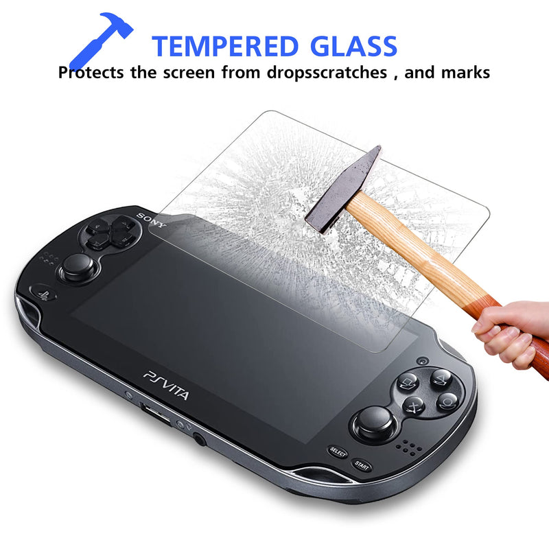 [Australia - AusPower] - Xahpower PS Vita 1000 Screen Protector, 9H Tempered Glass Front Screen Protector and HD Clear PET Back Screen Protective Film for Sony PlayStation Vita 1000 
