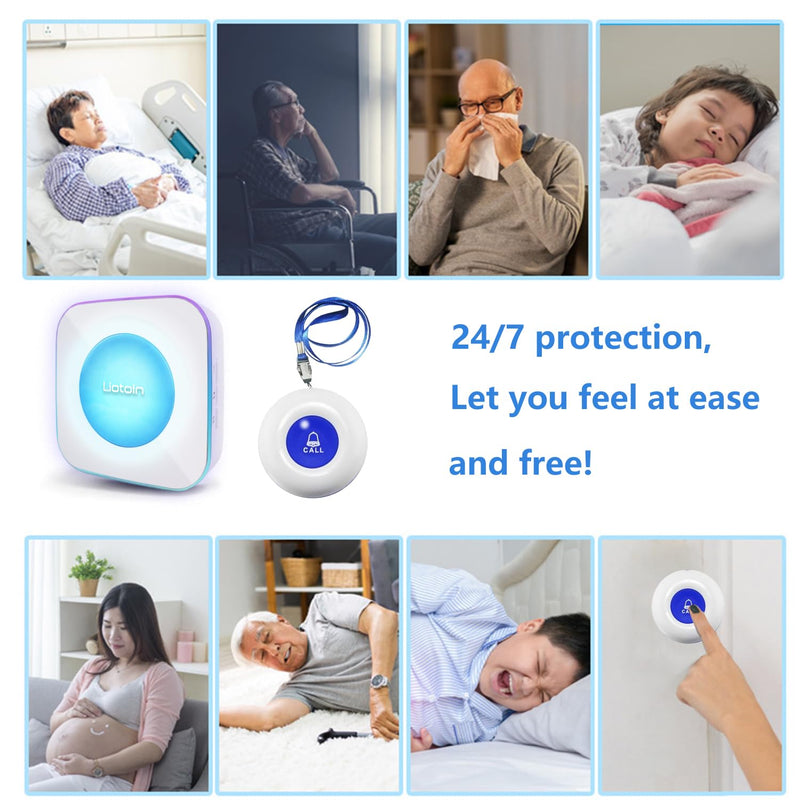 [Australia - AusPower] - Wireless Caregiver Pagers Call Button Nurse Alert System Call Bell Call Light Alert Button for Home/Elderly/Patients/Disabled 3 Transmitters 3 Plugin Receivers (600+ft Operating Range)… 3 Transmitters + 3 Plugin Receivers 