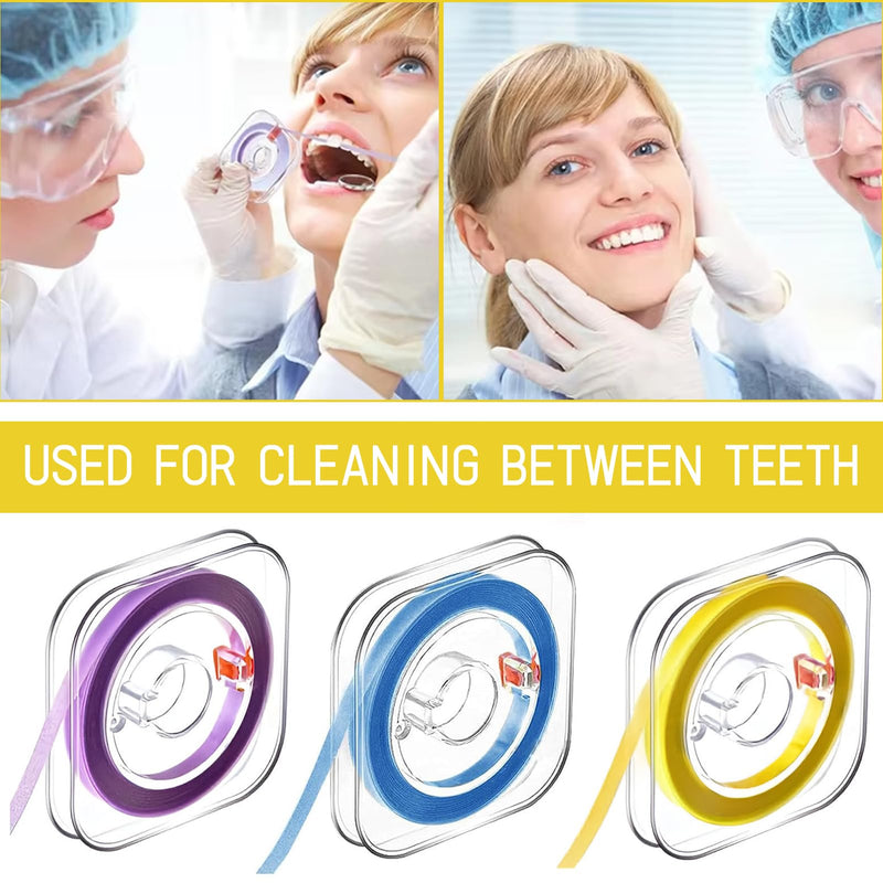 3 Rolls Tooth Polishing Strips 4mm x 6m | Sanding strips for interdental spaces and professional applications; use only according to professional instructions.