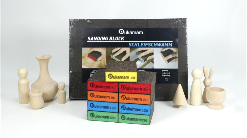 9 Piece Sanding Sponges Set Grit 40/60/80/120/220 Wet and Dry Sandpaper Fine for Wood Car Metal Paint Walls Glass Soft Pad Wet Sandpaper Sanding Block Emery Paper Mix