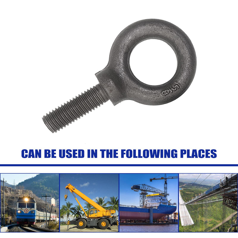 [Australia - AusPower] - Lifting Shoulder Eye Bolt 5/8"-11 X 1-1/4" 2 Pcs, Industrial Grade Heavy Duty Forged Steel for Truck Tractor Bucket Use As Towing&Pulling Point 5/8“-11 