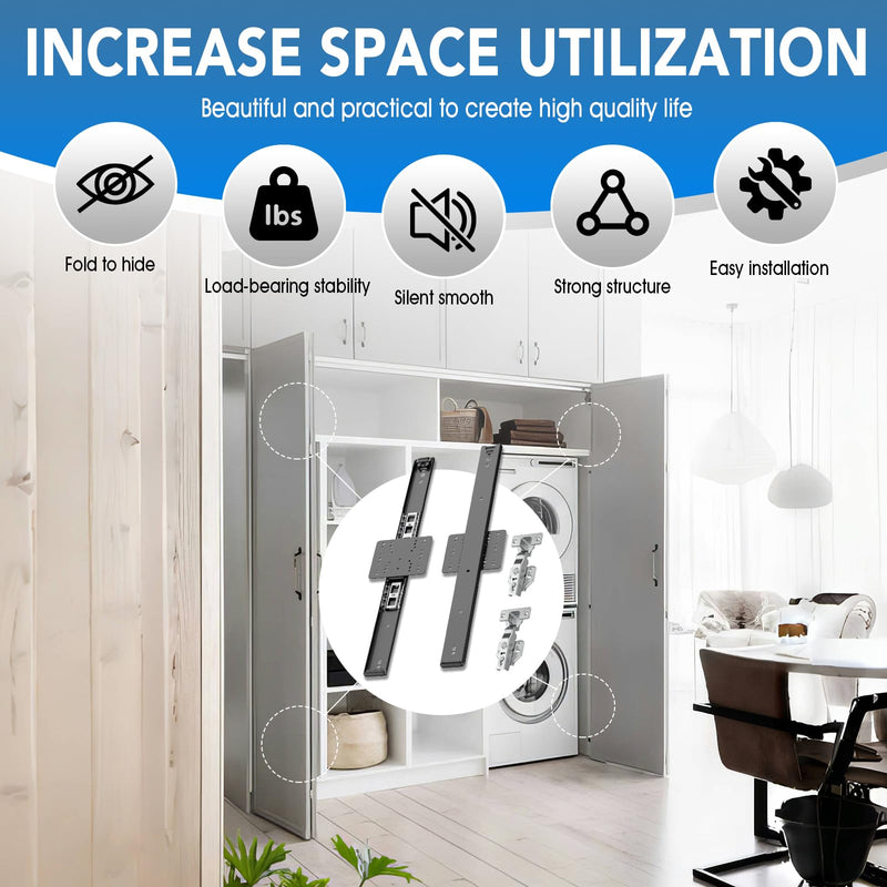 Pocket Door Slide, Cabinet Pocket Door Slide, Pivot Door Slide Hardware Inset,Cabinet Pocket Door Hardware Kit Fit for Inset Door, Cabinet Door (12in, Pieces, 2) 12 Inch 2.0