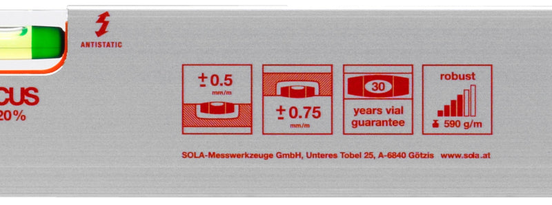 [Australia - AusPower] - Sola 1010101"AZB 20" Spirit Level, Red, 20 cm 