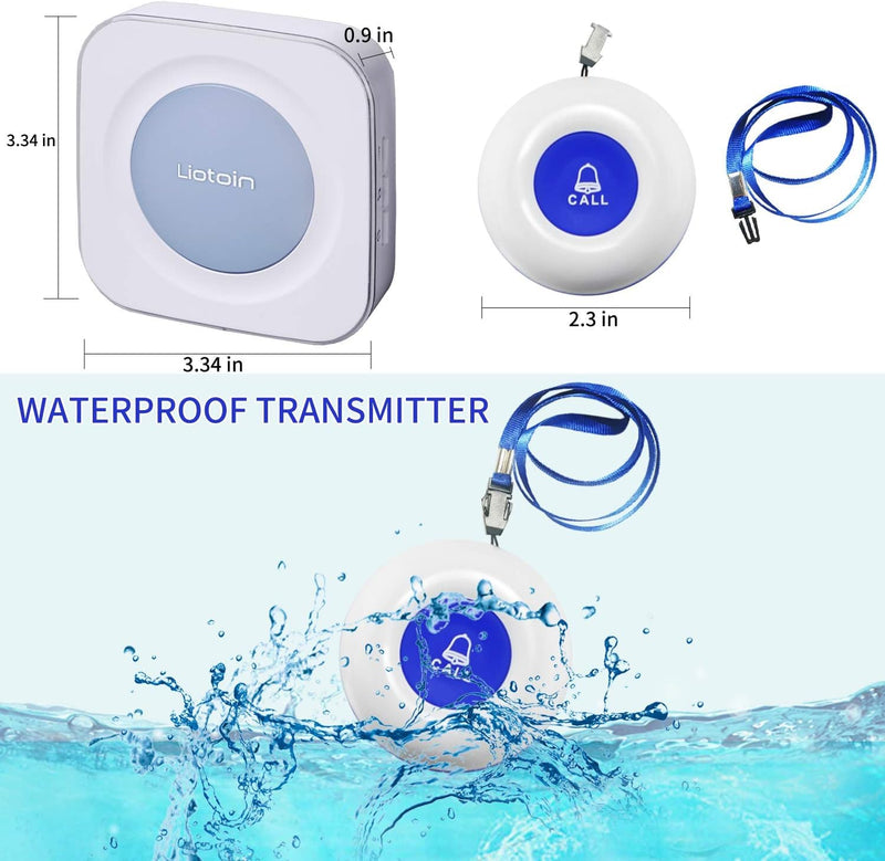 [Australia - AusPower] - Wireless Caregiver Pagers Call Button Nurse Alert System Call Bell Call Light Alert Button for Home/Elderly/Patients/Disabled 3 Transmitters 3 Plugin Receivers (600+ft Operating Range)… 3 Transmitters + 3 Plugin Receivers 