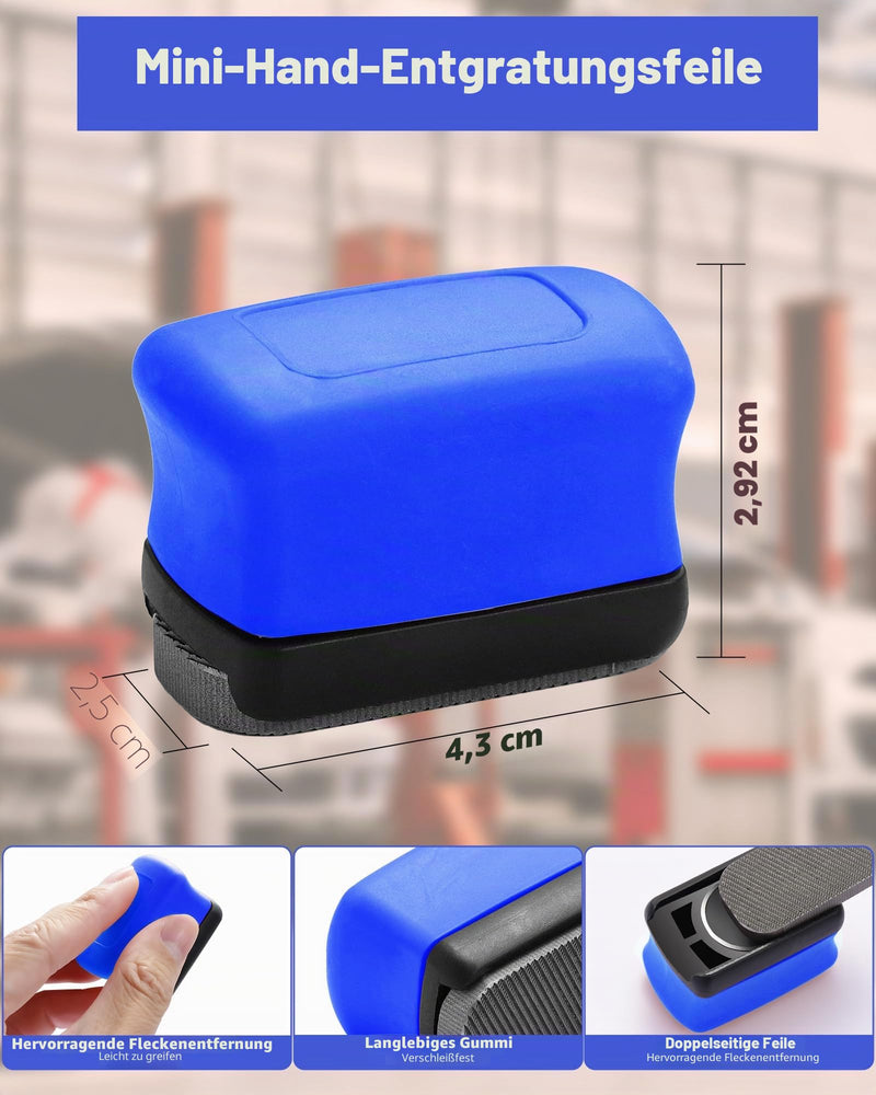 Denibbing File Paint File Tool for Quick Paint Defect Removal, Two Sided Mini File Blade for Repairing Paint Retention, Stains on Cars, Drawing Boards (Blue) Blue