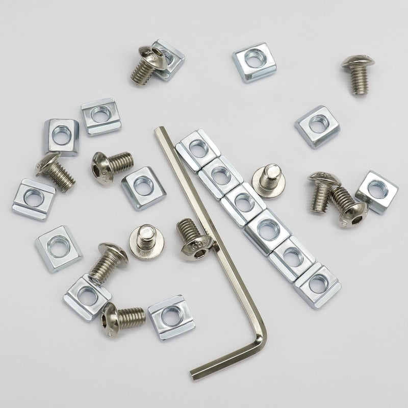 [Australia - AusPower] - 300Pcs Screws Nuts Kit for 2020 Series Corner Bracket Connector, 150Pcs M5 Nuts + 150Pcs M5 x 8mm Hex Socket Head Screws for Aluminum Profile Accessories 150 Sets Screws Nuts Kit 