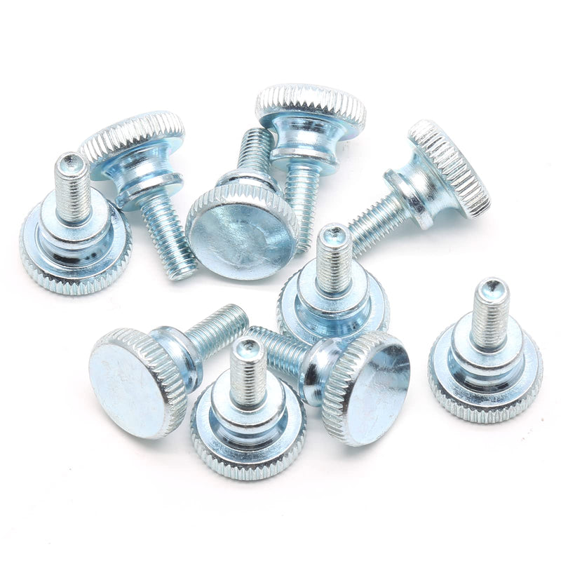 [Australia - AusPower] - 10 Pcs M5 Knurled Thumb Screws Znic Plated Flat Head Thumbscrews Grip Knobs - M5x12mm 