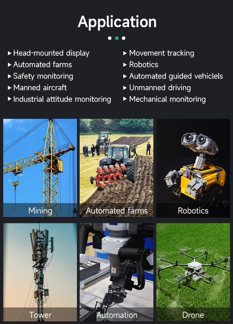 [Australia - AusPower] - [Arduino Acce Sensor+Inclinometer] WT1-IMU ICM42607 High Precision Dual-Axis Inclinometer Tilt Angle(X 180°, Y 90°) with Kalman Filter Low Power, 2-axis MPU6050 USB IMU AHRS Module 
