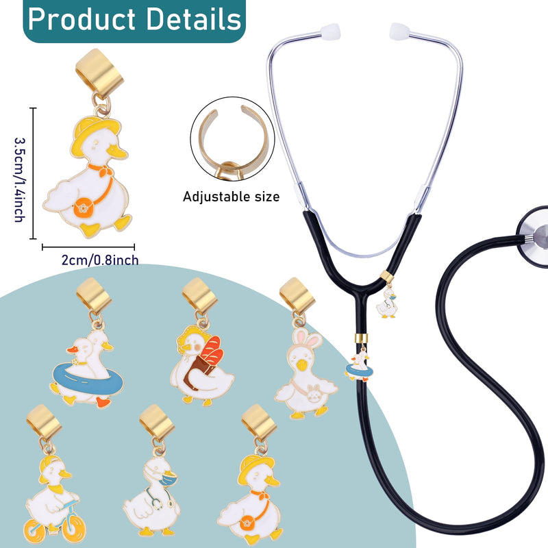 [Australia - AusPower] - Cute Ducks Stethoscope Charm for Nurse - 6 Pcs Nurse Duck Pendants Charm for Stethoscope Decoration Accessories, Gift for Doctor Nurses Nursing Students, Medical Assistant 01Nurse Duck 