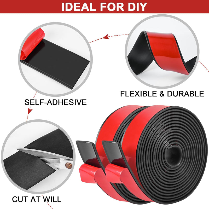 Adhesive Rubber Strips 1" Wide x1/8" Thick x15' Long Neoprene Rubber Sheets, Rolls & Strips with Adhesive Backing Rubber Pads Self Stick Seal Rubber Gasket Adhesive Back for Matting Padding 1" Wide x1/8"Thick x15' Long