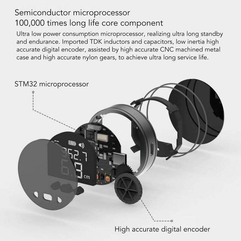 [Australia - AusPower] - Electronic Digital Tape Measure, 328ft LCD Display Rechargeable Rolling Measuring Tool, Versatile and High Accuracy, for Work, Construction, Body, Sewing 