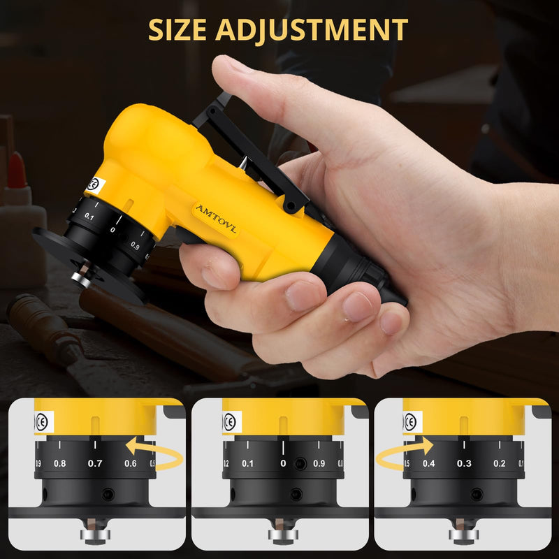 [Australia - AusPower] - AMTOVL Air Chamfer Tool - Mini Pneumatic Chamfering Machine, 30000 RPM Pneumatic Chamfering Tool, 45 Degree Air Beveling Machine with 1/4 Inch Air Inlet for Metal, Wood, Acrylic Deburring Yellow 
